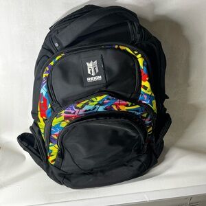 Reign Black Backpack with Vibrant Accents